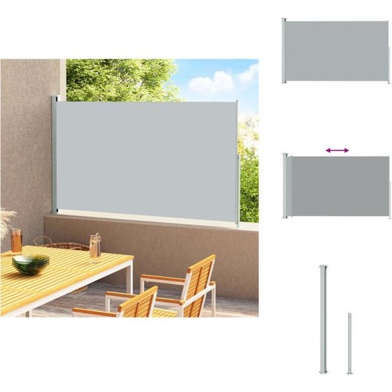 vidaXL Marquise latérale extensible 180x300 cm Gris - Parasols & Protection solaire
