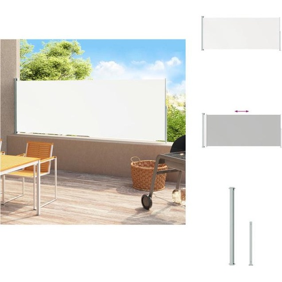 vidaXL Marquise latérale extensible 180x500 cm Crème - Parasols & Protection solaire