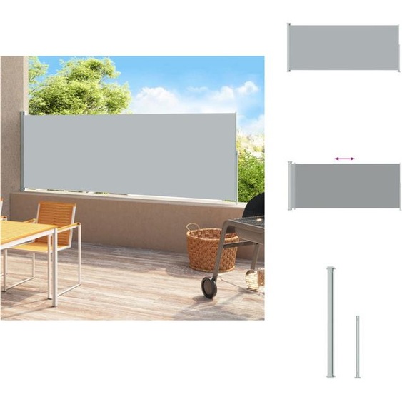 vidaXL Marquise latérale extensible 180x500 cm Gris - Parasols & Protection solaire