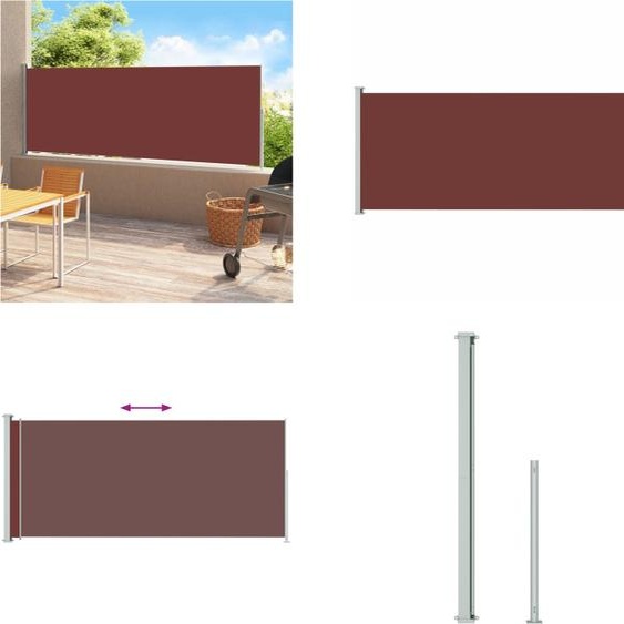 vidaXL Marquise latérale extensible 180x500 cm Marron - Marquises latérales - Marquises latérales - Terrasse protection solaire