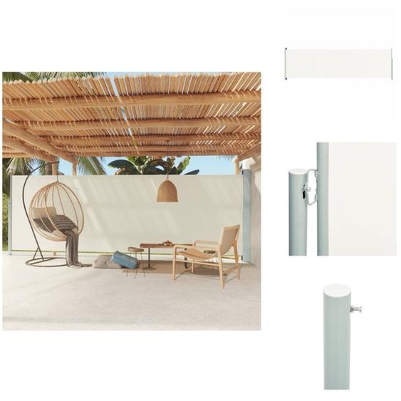 vidaXL Marquise latérale extensible 180x600 cm Crème - Parasols & Protection solaire