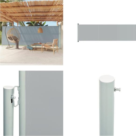 vidaXL Marquise latérale extensible 180x600 cm Gris - Marquise latérale - Marquises latérales - Marquise de jardin - Marquise extensible