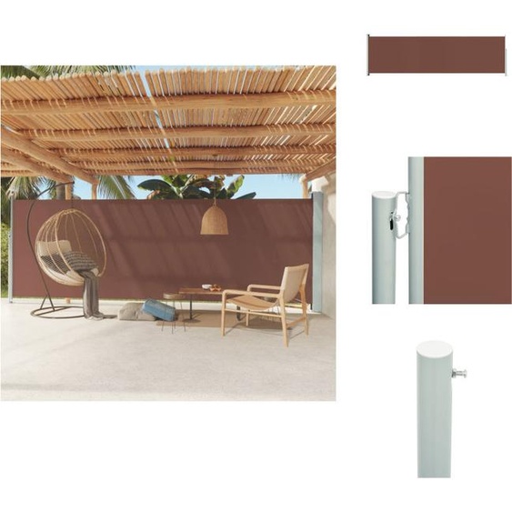 vidaXL Marquise latérale extensible 180x600 cm Marron - Parasols & Protection solaire