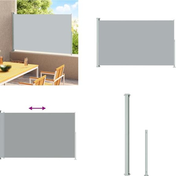 vidaXL Marquise latérale extensible 200x300 cm Gris - Marquise latérale - Marquises latérales - Terrasse protection solaire