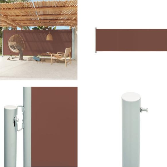 vidaXL Marquise latérale extensible 200x600 cm Marron - Marquise latérale - Marquises latérales - Marquise de jardin - Marquise extensible