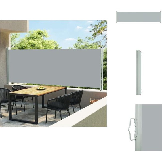 vidaXL Marquise latérale extensible 600x160 cm Gris - Parasols & Protection solaire