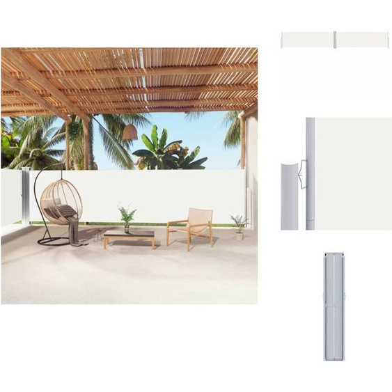 vidaXL Marquise latérale extensible Crème 160x1000 cm - Parasols & Protection solaire