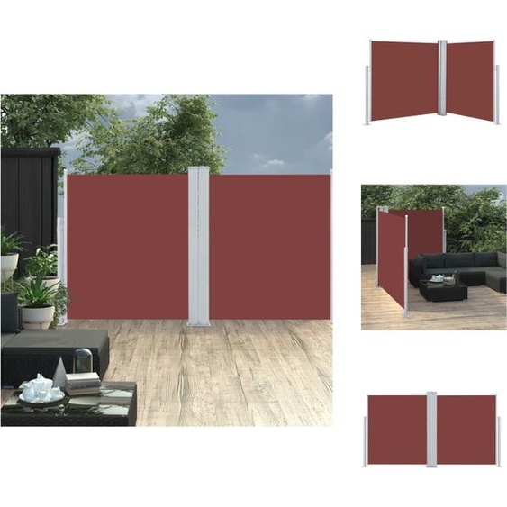 vidaXL Marquise latérale extensible Marron 140x600 cm - Parasols & Protection solaire