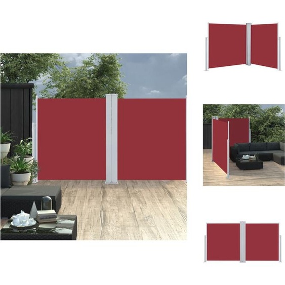 vidaXL Marquise latérale extensible rouge 160x600 cm - Parasols & Protection solaire