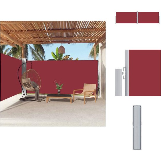 vidaXL Marquise latérale extensible rouge 180x600 cm - Parasols & Protection solaire
