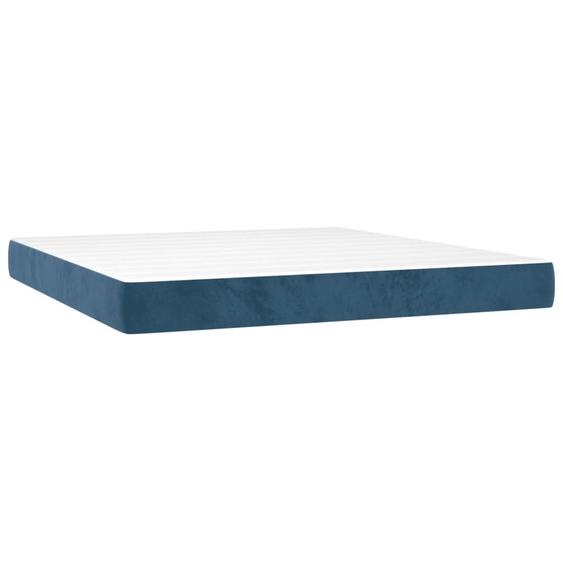 vidaXL Matelas à ressorts ensachés bleu foncé 180x200x20 cm velours