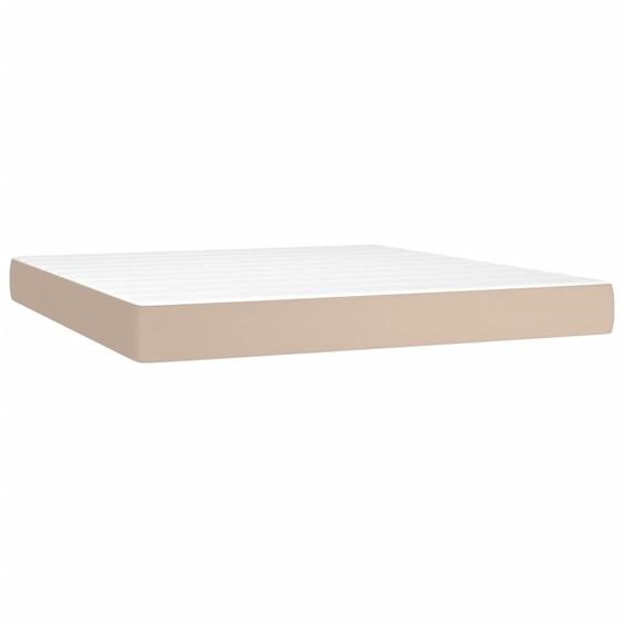 vidaXL Matelas à ressorts ensachés Cappuccino 180x200x20 cm similicuir