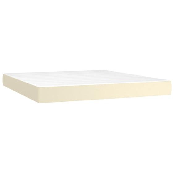 vidaXL Matelas à ressorts ensachés Crème 180x200x20 cm Similicuir