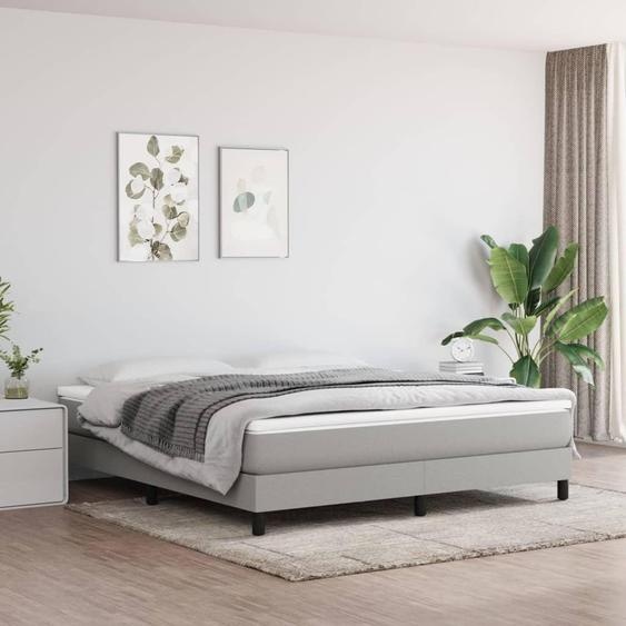 vidaXL Matelas à ressorts ensachés, densité moyenne, couleur gris clair, 193x203x20 cm, tissu