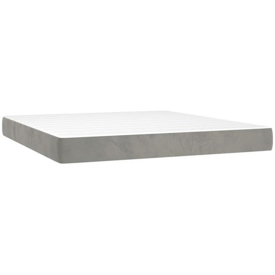 vidaXL Matelas à ressorts ensachés gris clair 160x200x20 cm velours