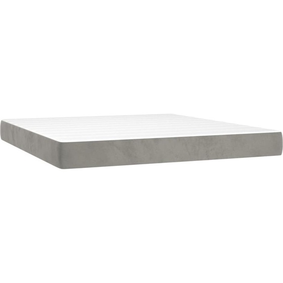 vidaXL Matelas à ressorts ensachés gris clair 180x200x20 cm velours
