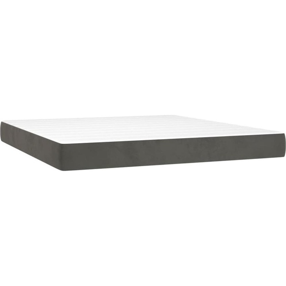 vidaXL Matelas à ressorts ensachés gris foncé 180x200x20 cm velours