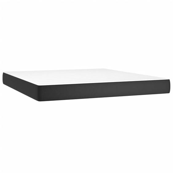 vidaXL Matelas à ressorts ensachés Noir 160x200x20 cm Similicuir