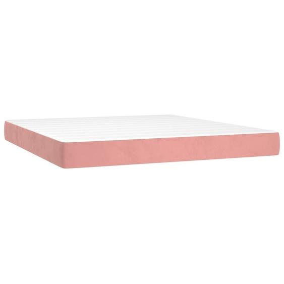 vidaXL Matelas à ressorts ensachés rose 180x200x20 cm velours