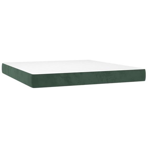 vidaXL Matelas à ressorts ensachés vert foncé 160x200x20 cm velours