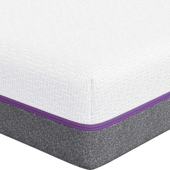 vidaXL Matelas blanc et gris 180 x 200 cm Tissu jacquard