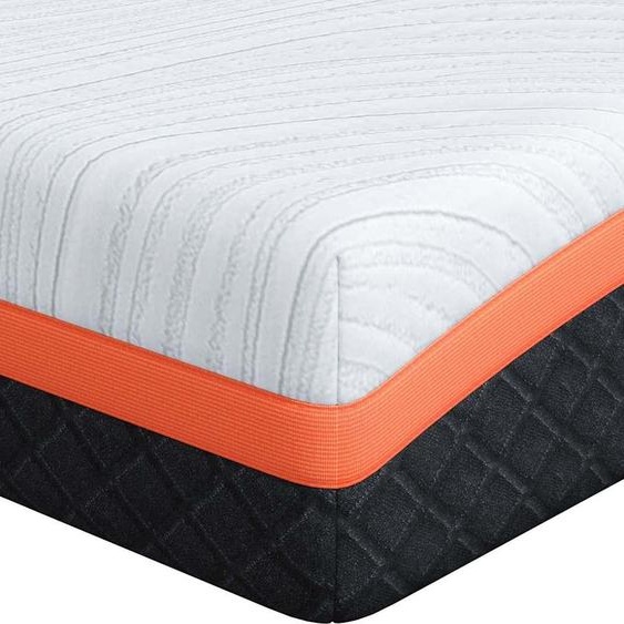 vidaXL Matelas blanc et noir 200 x 200 cm Tissu jacquard