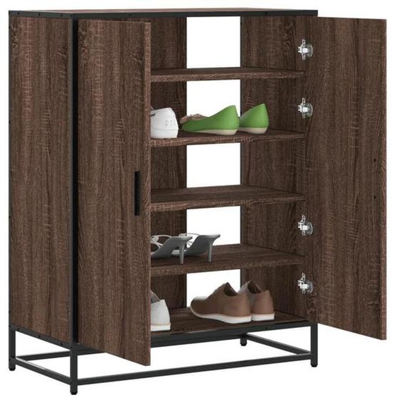 vidaXL Meuble à chaussures chêne marron bois dingénierie et métal 3300869