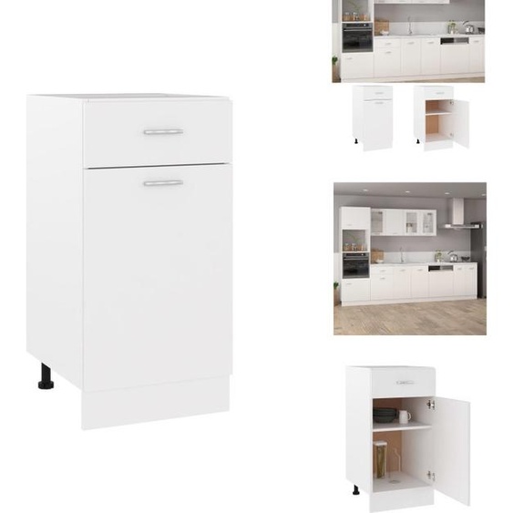 vidaXL Meuble bas à tiroirs blanc 40x46x81,5 cm Bois composite - Armoires de cuisine