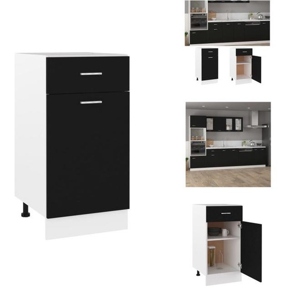vidaXL Meuble bas à tiroirs noir 40x46x81,5 cm Bois composite - Armoires de cuisine