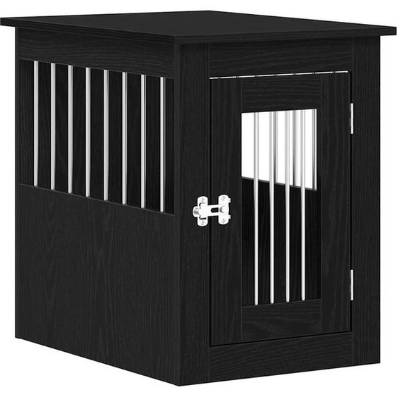 vidaXL Meuble pour box à chien Chêne noir 45 x 62 x 59 cm Bois composite