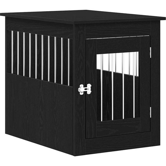 vidaXL Meuble pour box à chien Chêne noir 75 x 55 x 65 cm Bois composite