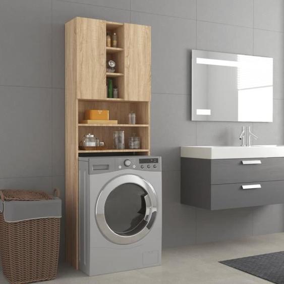 vidaXL Meuble pour machine à laver Chêne sonoma 64x25,5x190 cm 808425