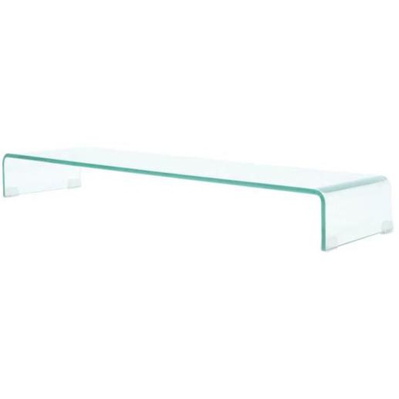 vidaXL Meuble TV / pour moniteur 100 x 30 x 13 cm Verre Transparent