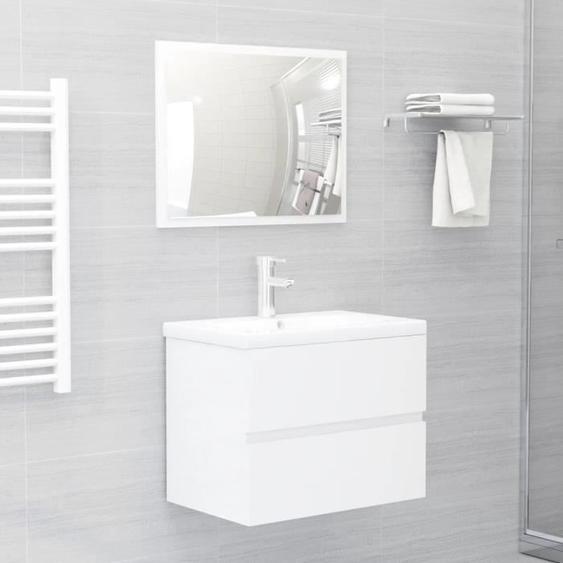 vidaXL Meubles de Salle de Bain, Armoire dÉvier avec Rangement, Organisateur de Toilette Maison Intérieur, Blanc Brillant 3071681