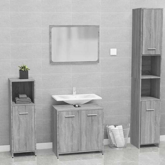 vidaXL Meubles de salle de bain Sonoma gris Bois dingénierie 815529