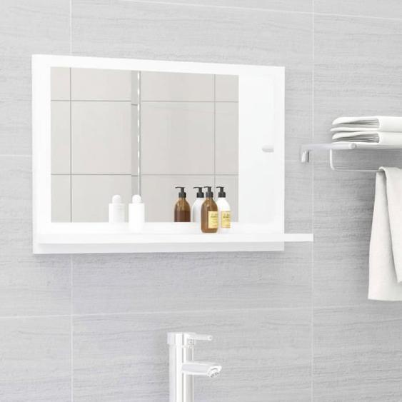 vidaXL Miroir de salle de bain Blanc 60x10,5x37 cm Bois d’ingénierie 804562