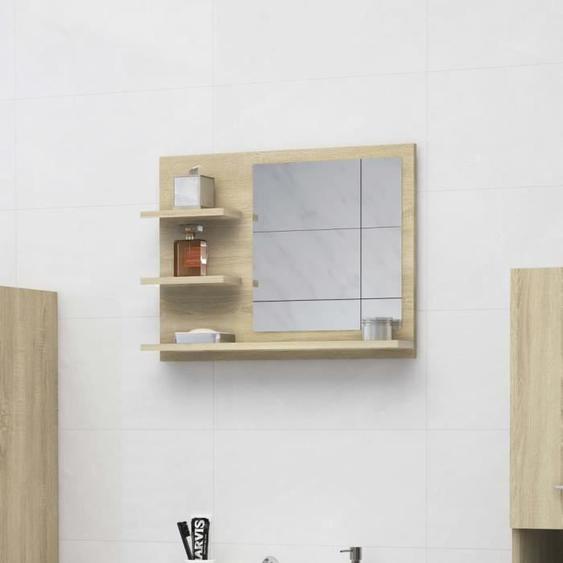 vidaXL Miroir de salle de bain Chêne sonoma 60x10,5x45 cm Aggloméré 805009