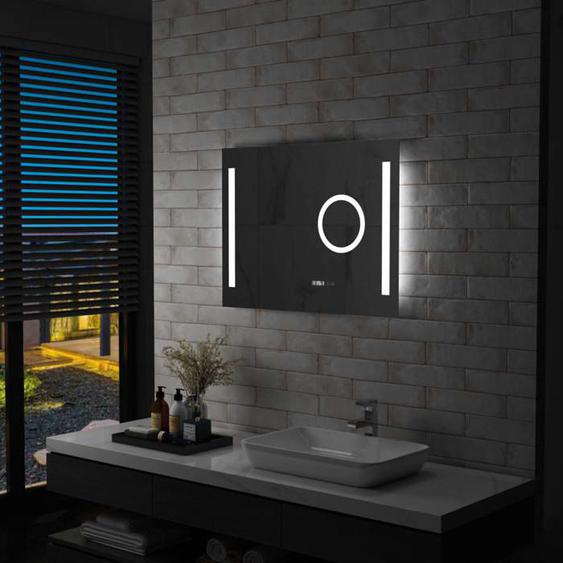 vidaXL Miroir Mural à LED de Salle de Bain et Capteur Tactile Miroir à Lumière Miroir à Eclairage Miroir Carré Maison 144742