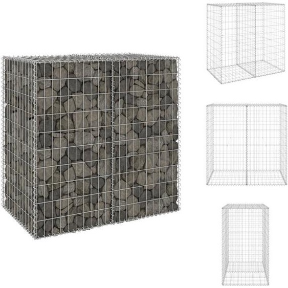 vidaXL Mur de gabions avec couverture Acier galvanisé 100x60x100 cm - Panneaux de clôture