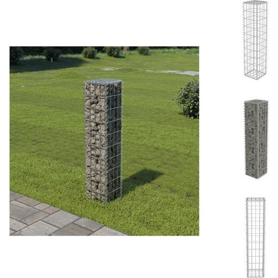 vidaXL Mur de gabions avec couverture Acier galvanisé 20×20×100 cm - Panneaux de clôture