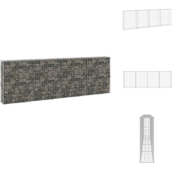 vidaXL Mur de gabions avec couverture Acier galvanisé 300x30x100 cm - Panneaux de clôture