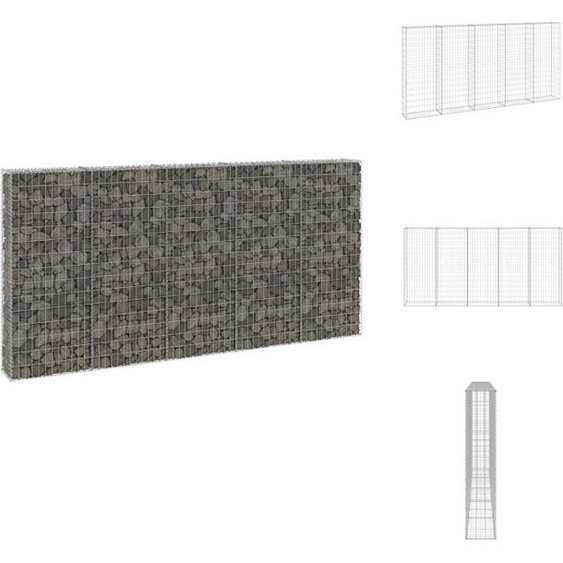 vidaXL Mur de gabions avec couverture Acier galvanisé 300x30x150 cm - Panneaux de clôture