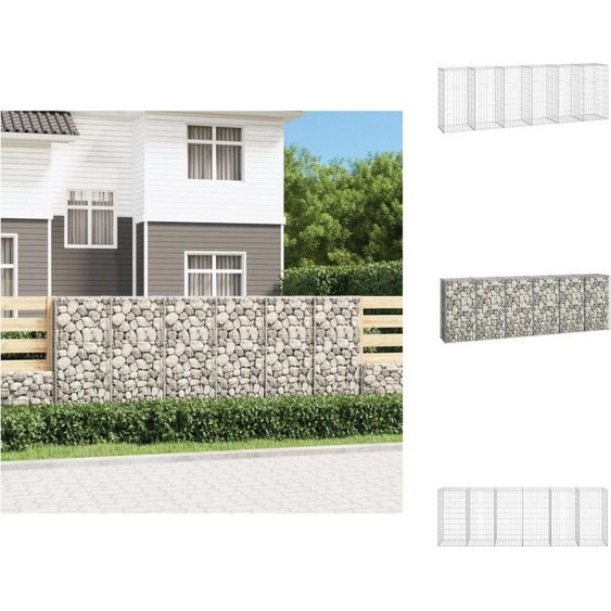 vidaXL Mur de gabions avec couverture Acier galvanisé 300×50×100 cm - Panneaux de clôture