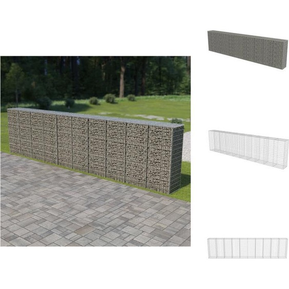 vidaXL Mur de gabions avec couverture Acier galvanisé 600×50×150 cm - Panneaux de clôture