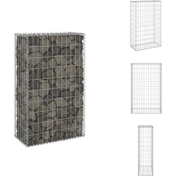 vidaXL Mur de gabions avec couverture Acier galvanisé 60x30x100 cm - Panneaux de clôture
