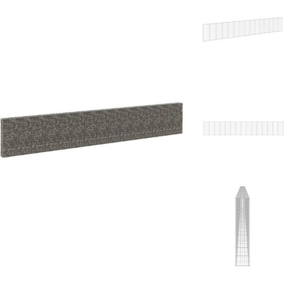 vidaXL Mur de gabions avec couverture Acier galvanisé 900x30x150 cm - Panneaux de clôture