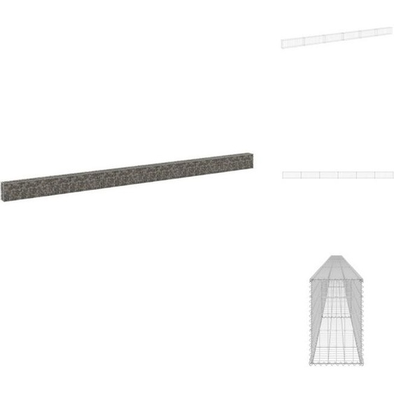vidaXL Mur de gabions avec couverture Acier galvanisé 900x30x50 cm - Panneaux de clôture