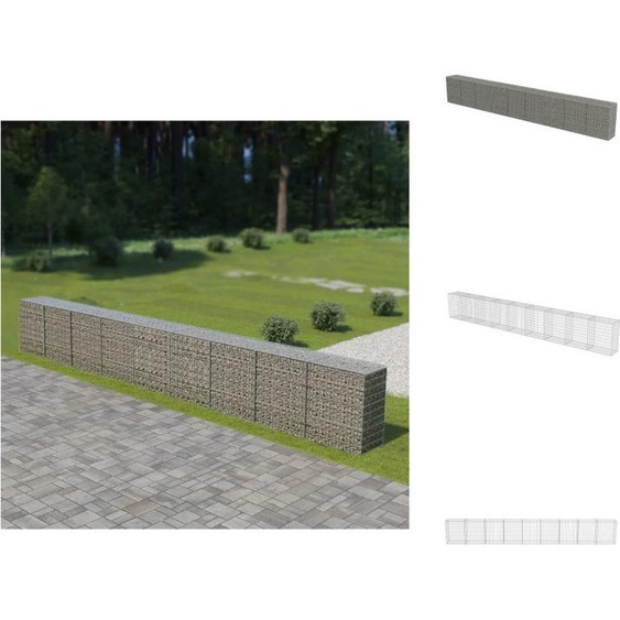 vidaXL Mur de gabions avec couverture Acier galvanisé 900×50×100 cm - Panneaux de clôture