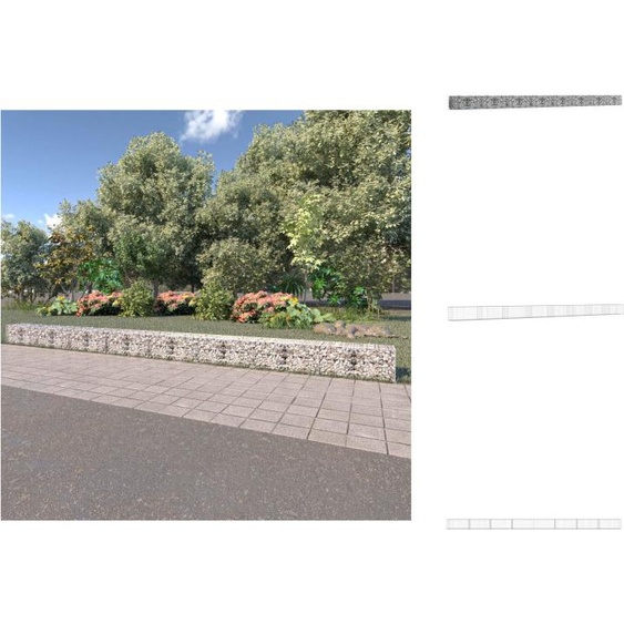 vidaXL Mur de gabions avec couverture Acier galvanisé 900×50×50 cm - Panneaux de clôture