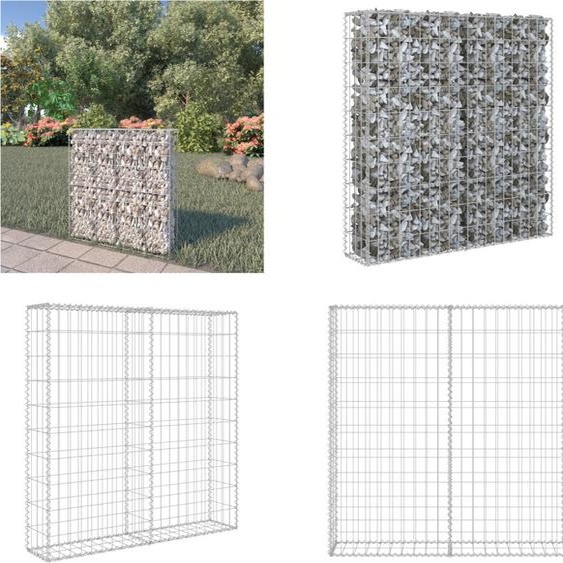vidaXL Mur en gabion avec couverture Acier galvanisé 80×20×100 cm - Mur en gabion - Murs en gabion - Gabions